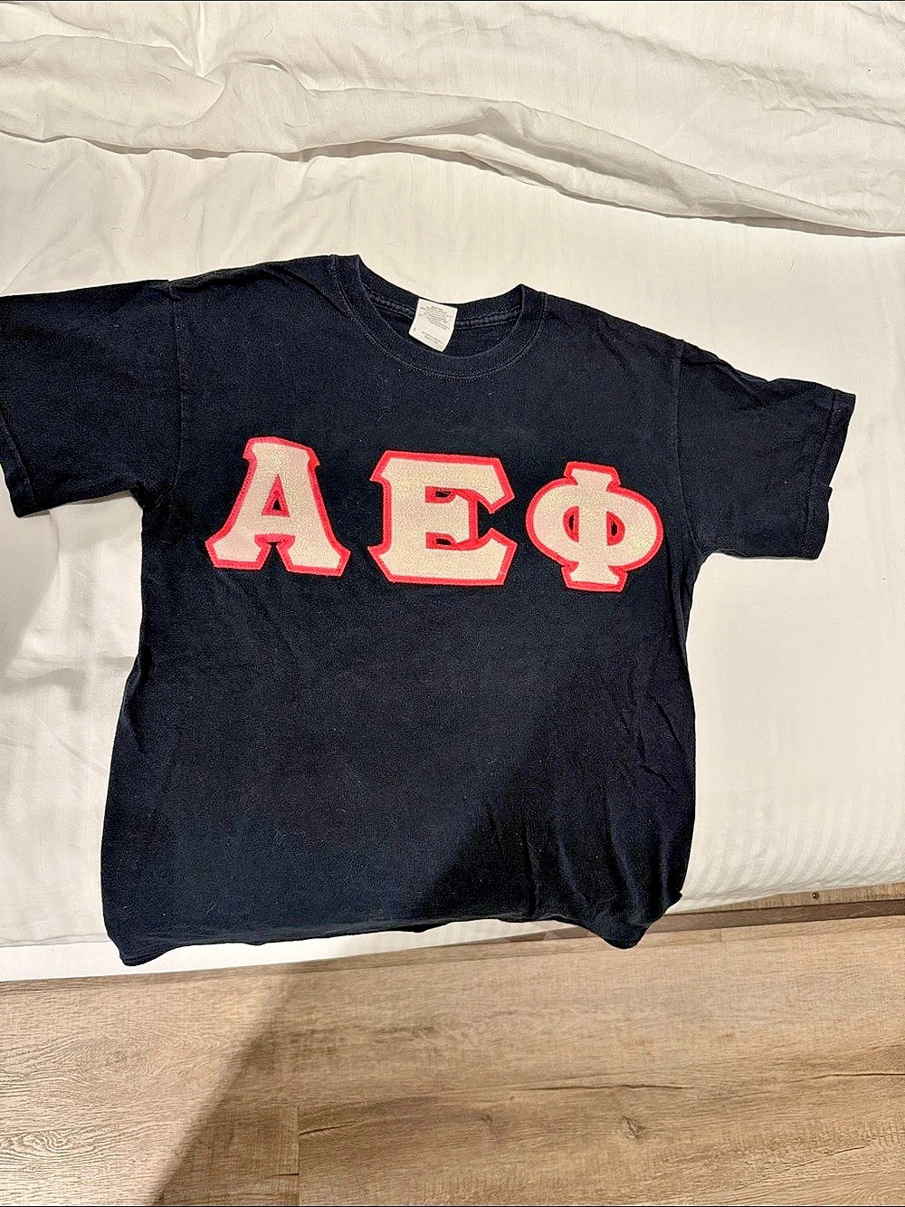 Vintage 2010s AEPhi Alpha Epsilon Phi Tee Black Size Small
